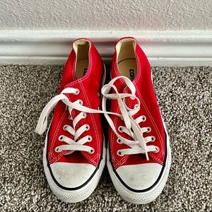 Red Converse All Star Chuck Taylor Low Top Sneakers Womens 8 / Mens 6